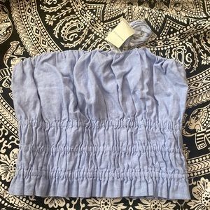 Abercrombie Baby Blue Linen Tube Top